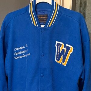 Classic Royal Blue GOLDEN STATE WARRIORS Varsity Jacket with (NWOTS)